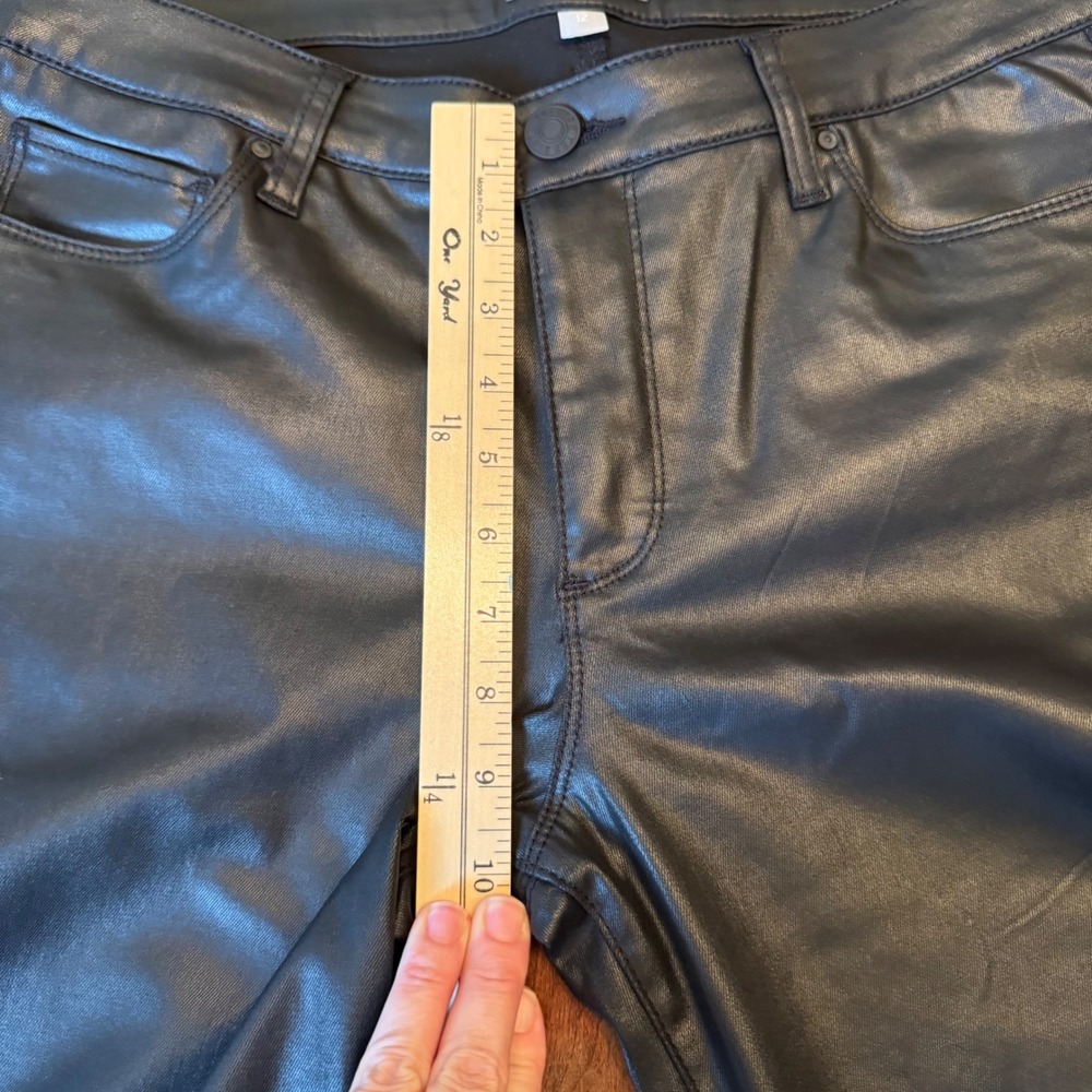KUT from the Kloth Pants Womens 12 Black Coated Skinny KP2100MA1N Faux Leather - Picture 8 of 11